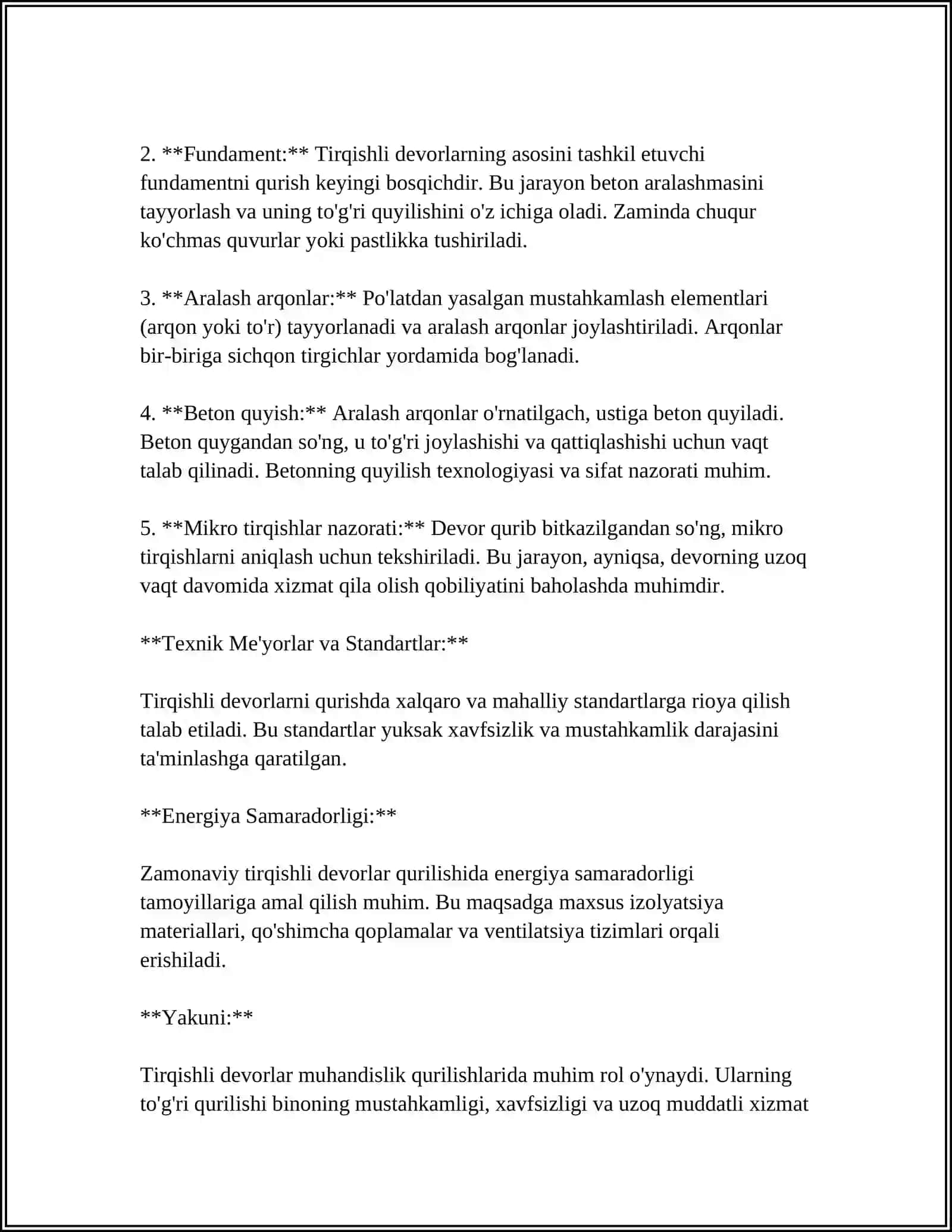 Tirqishli devorlarning qurilish usullari 4
