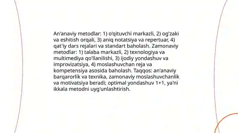 Musiqa òtishda metodlar va ularning turlari 4