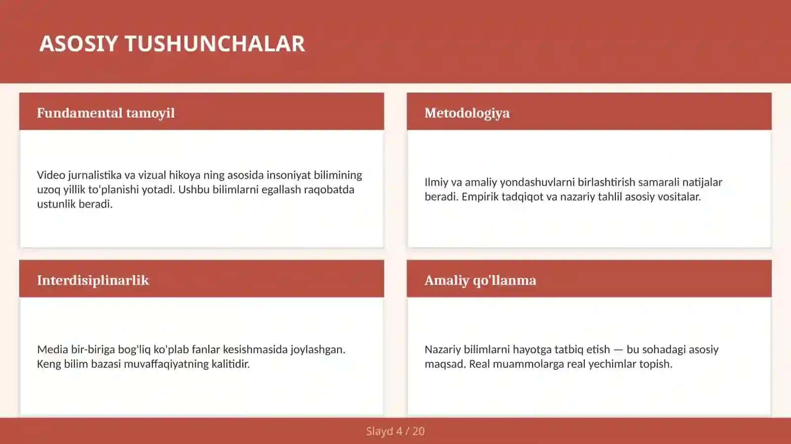 VIDEO JURNALISTIKA VA VIZUAL HIKOYA 4