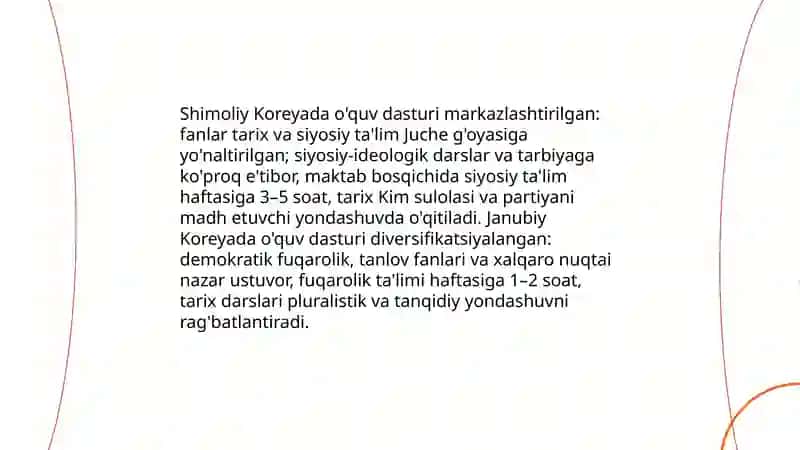 Shimoliy va Janubiy Kareadagi taʼlim tizimi va undagi muomalar 4