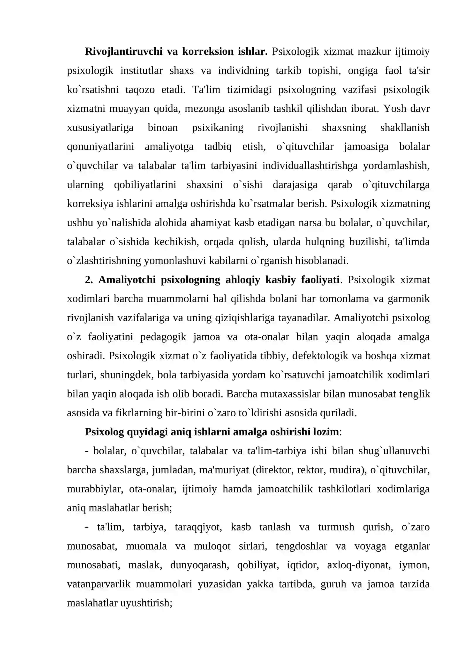 Psixologik xizmat haqida Nizom 4