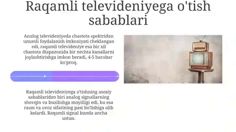 Televizion uzatish texnologiyalari: analogdan raqamligacha 4