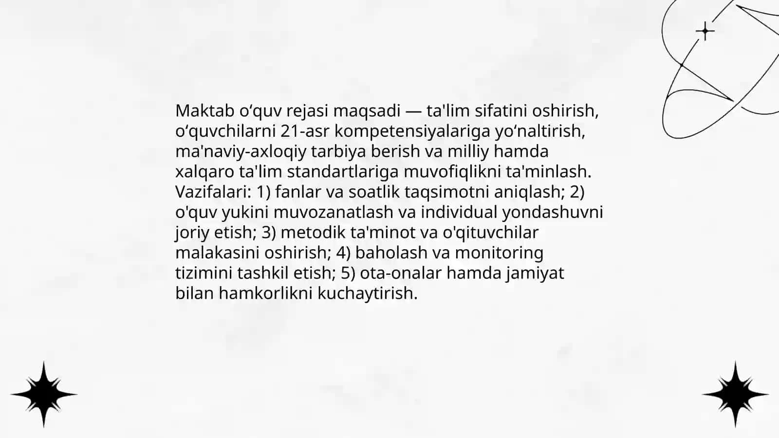Maktab oʻquv rejasi 4