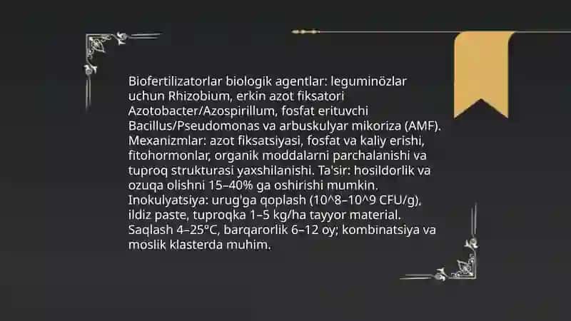 Tuproq unumdorligini oshirish usullari 4