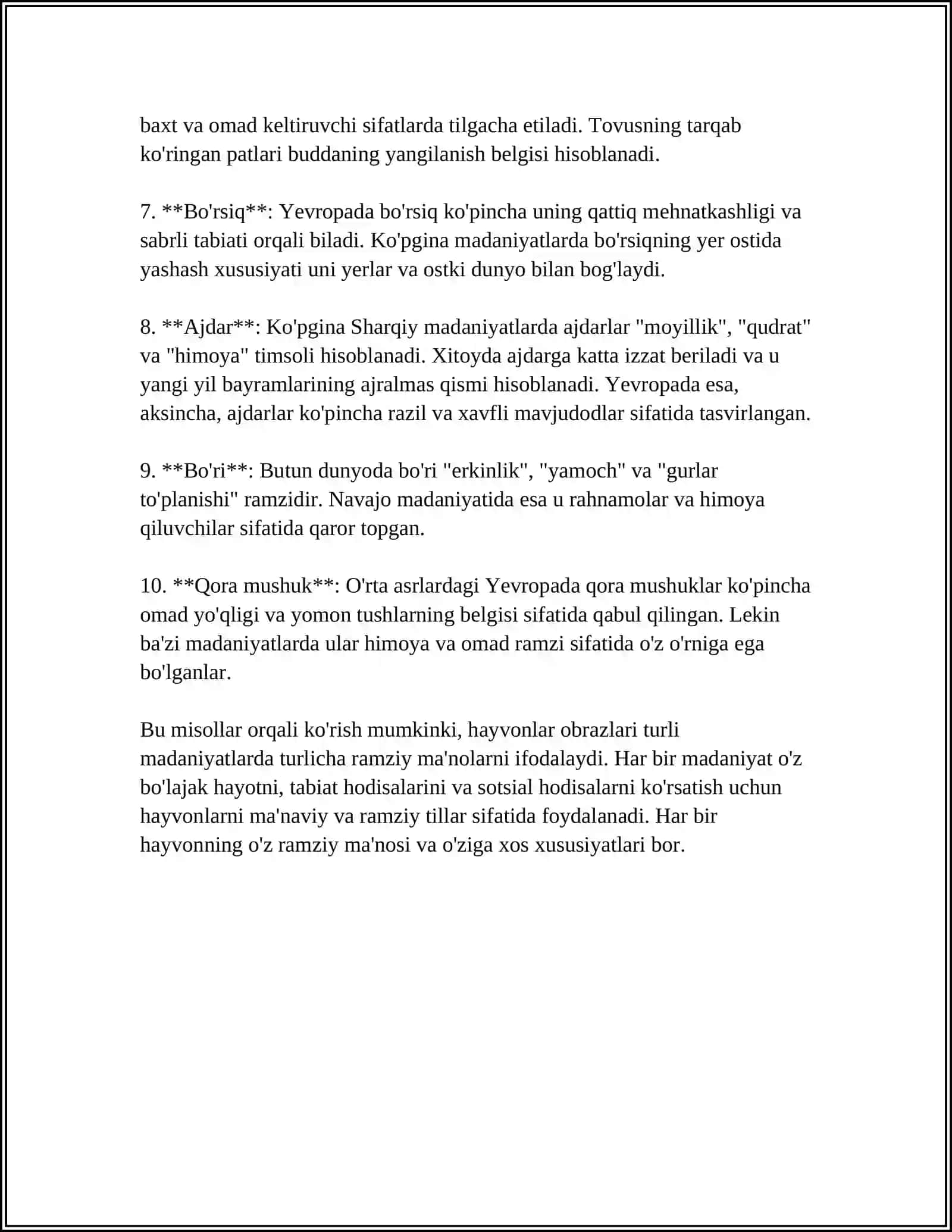XALQ ERTAKLARIDA HAYVONLARNING RAMZI 4