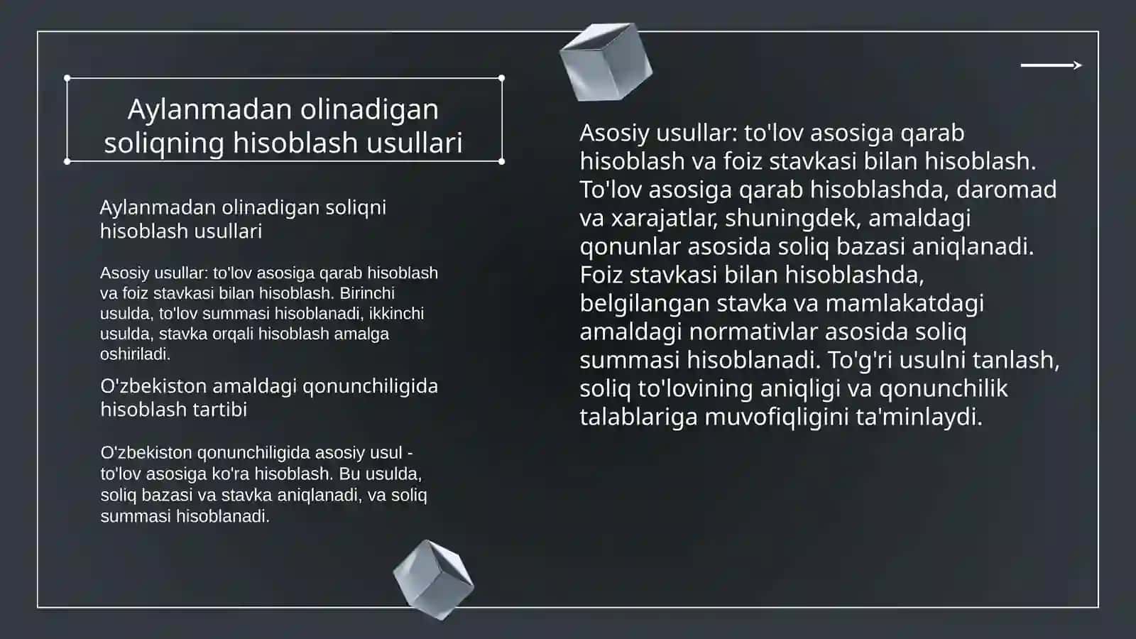 Aylanmadan olinadigan soliq va uning hisoblash usullari 4