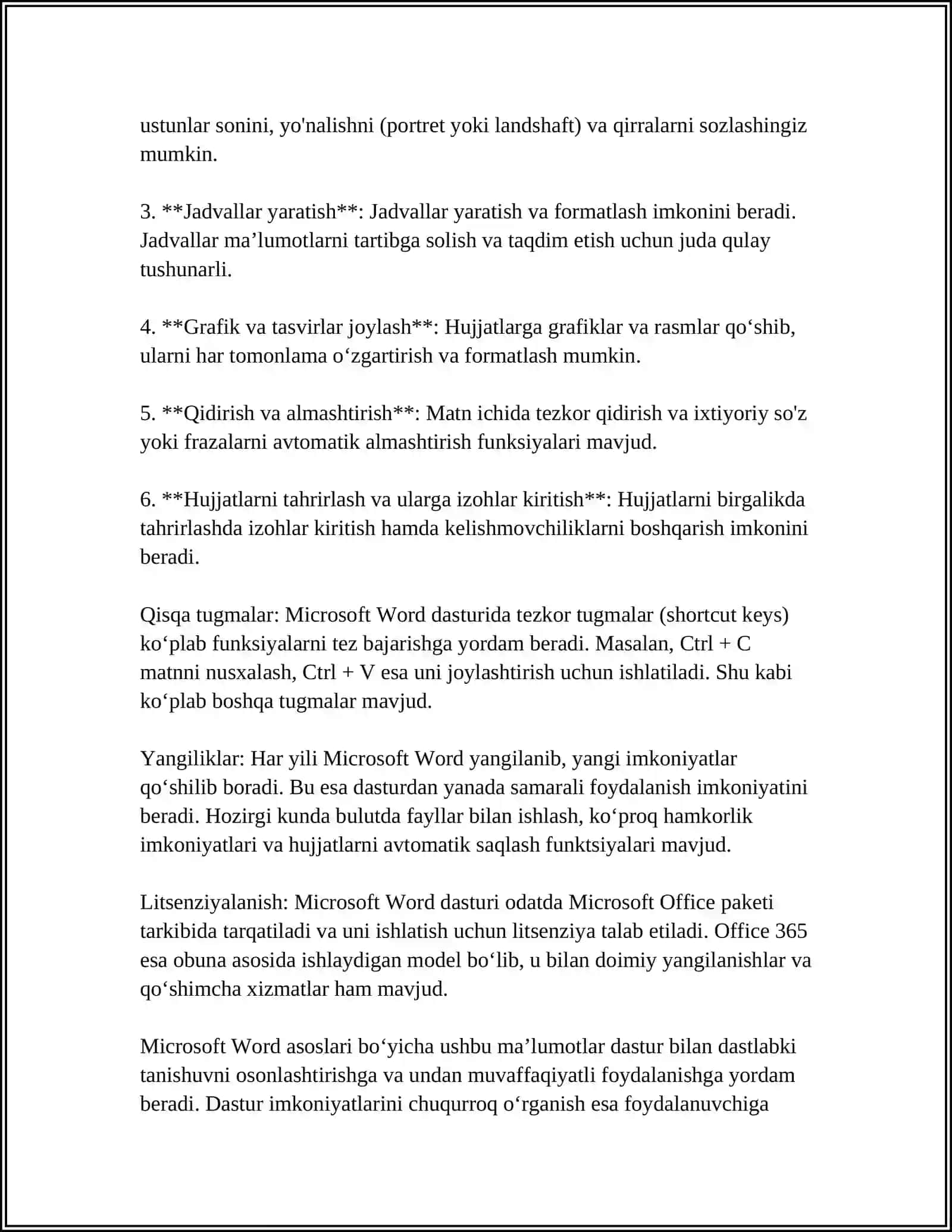 MS OFFICE DASTURLAR PAKETI 4