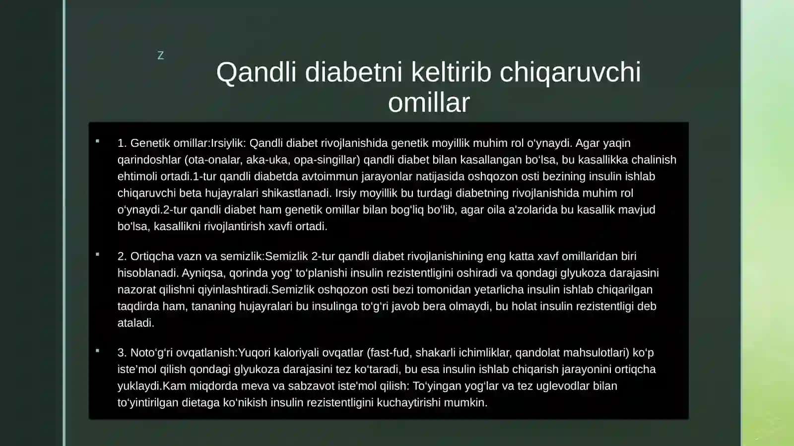 Qandli diabetning Klinik ta’rifi 4