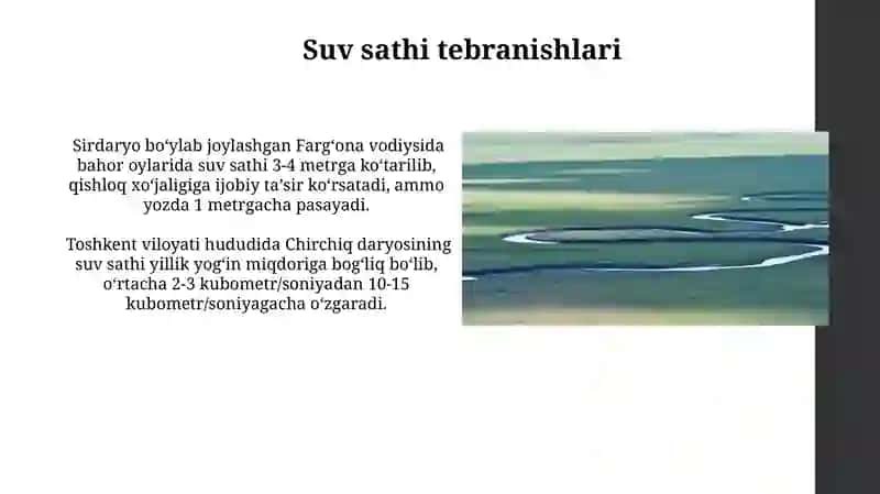 Daryolar suv rejimining davirlari 4