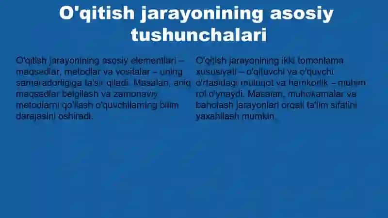 O'qitish jarayonining ikki tomonlama xususiyati 4
