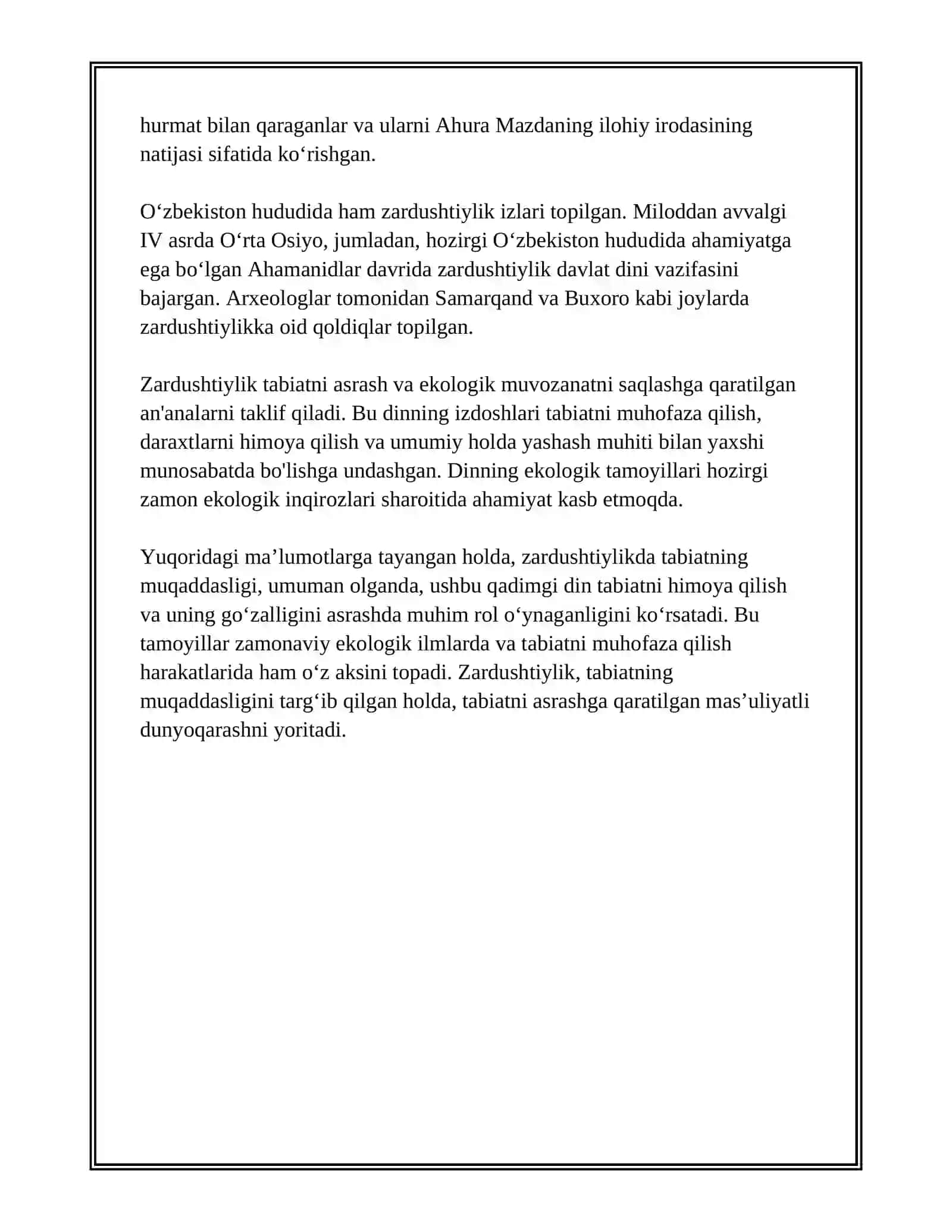 ZARDUSHTIYLIKDA TABIATNING ULUGʻLANISHI 4
