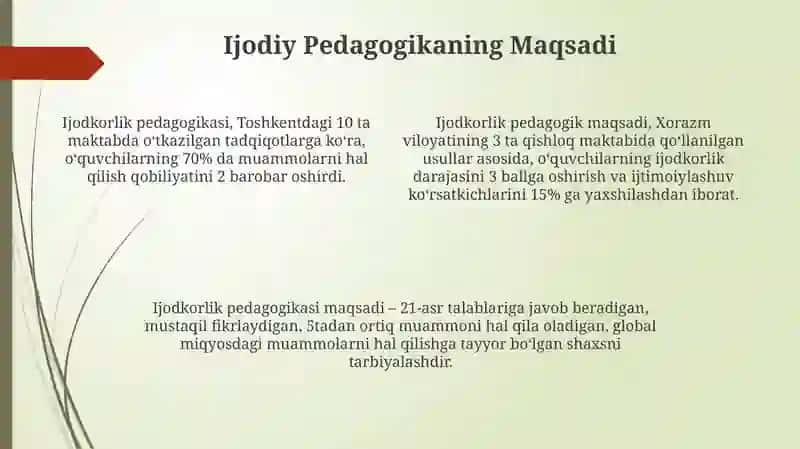 Ijodkor Pedagogikaning Ob'ekti 4