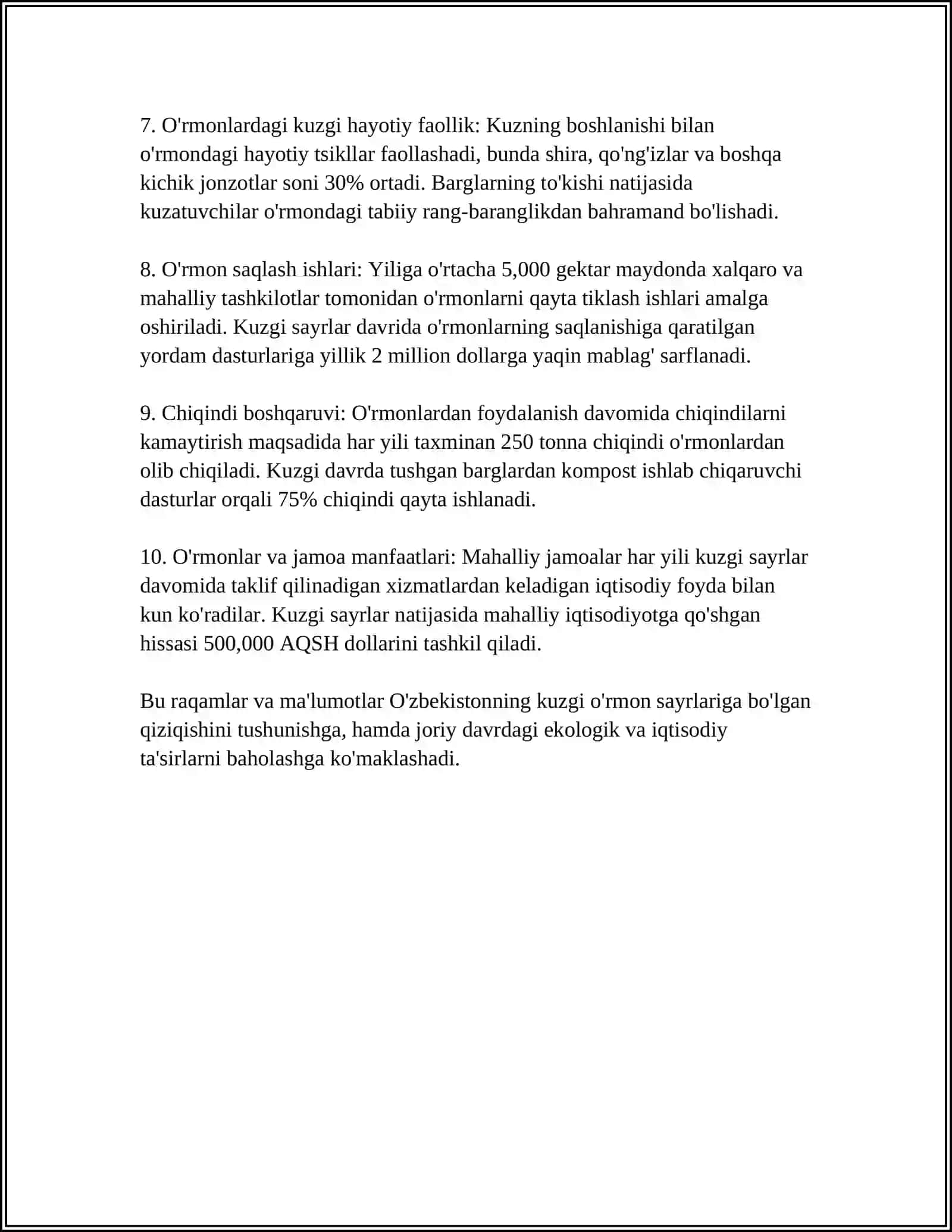 KUZ MAVSUMIDA SAYR QILISH 4