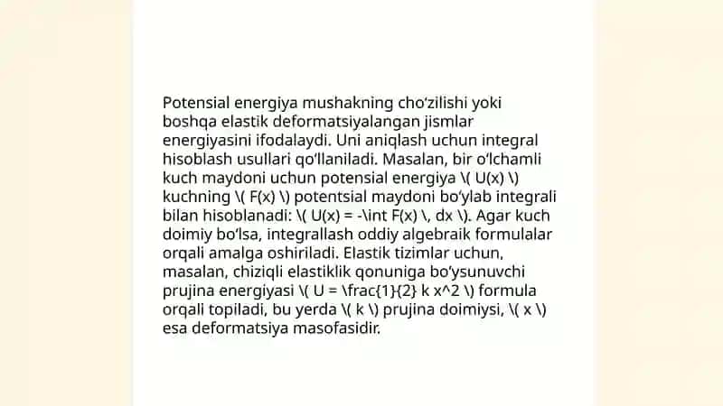 Kinetik va potensial energiya 4