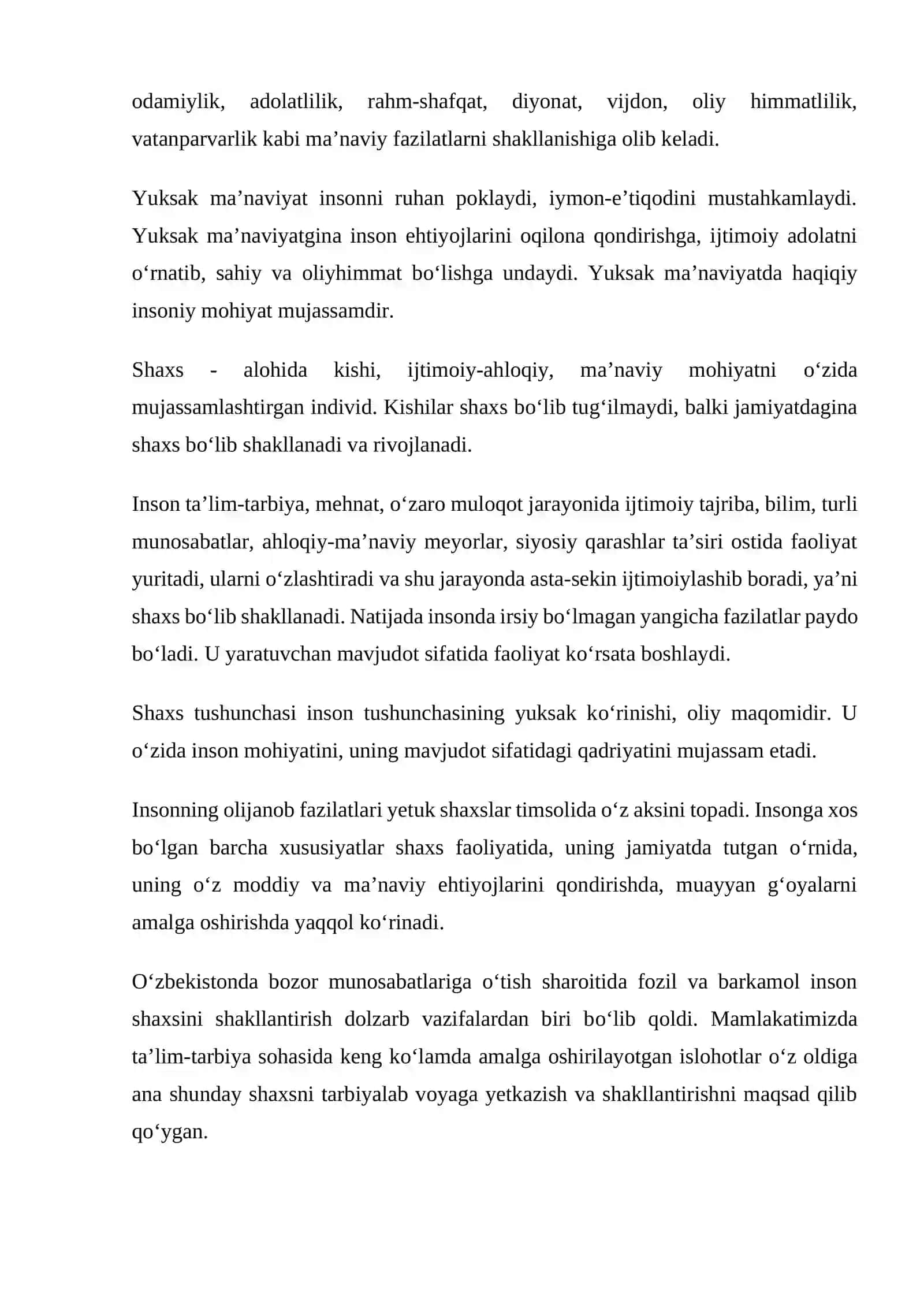 BILIM INSON MANAVIY KAMOLOTI OMILI 4
