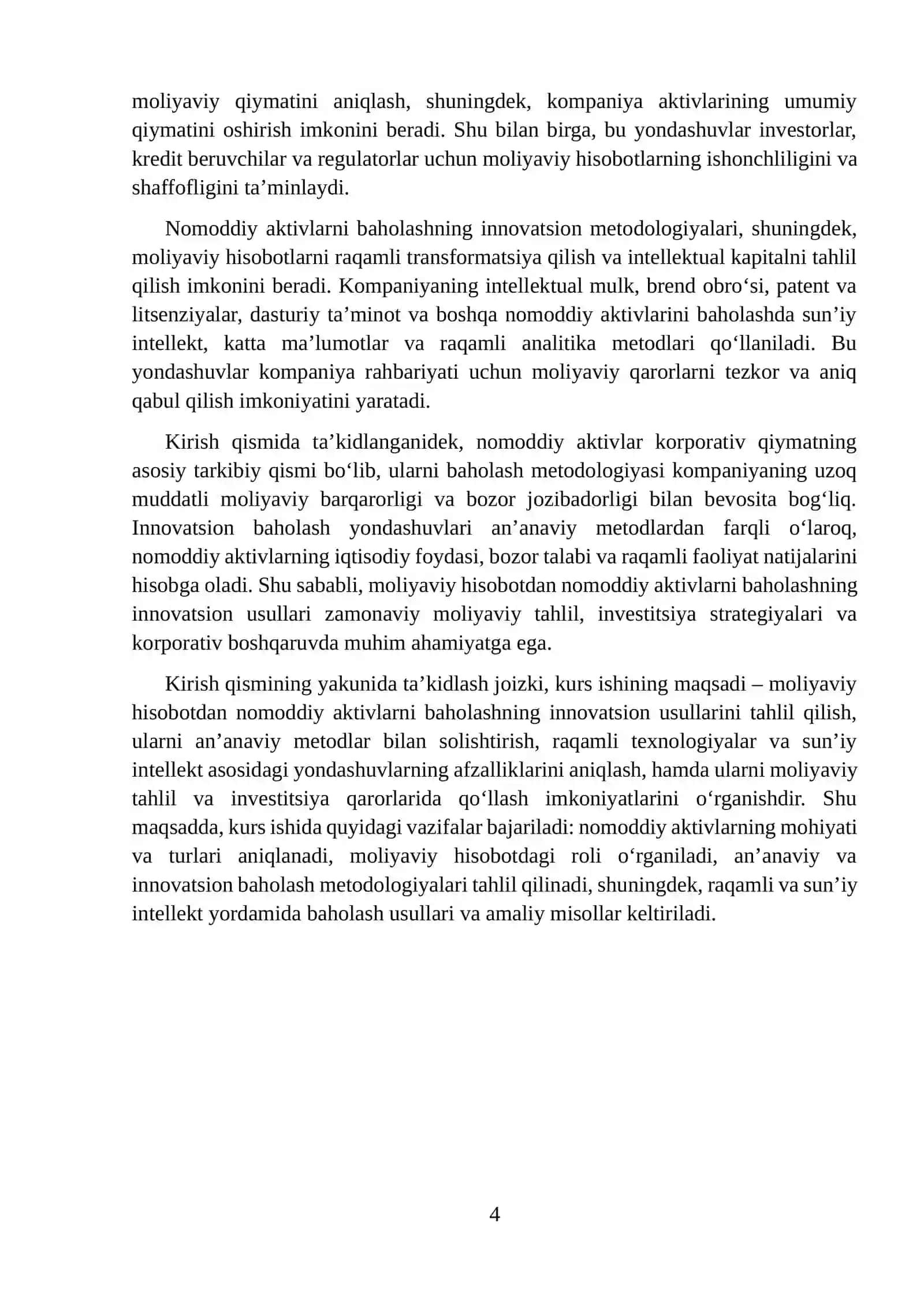 MOLIYAVIY HISOBOTDAN NOMODDIY AKTIVLARNI BAHOLASHNING INNOVATSION USULLARI 4