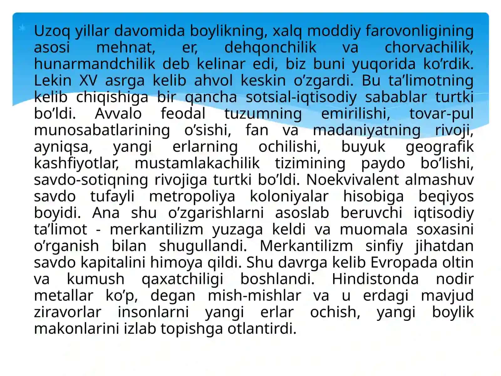 MERKANTILIZM IQTISODIY TA’LIMOTI 4