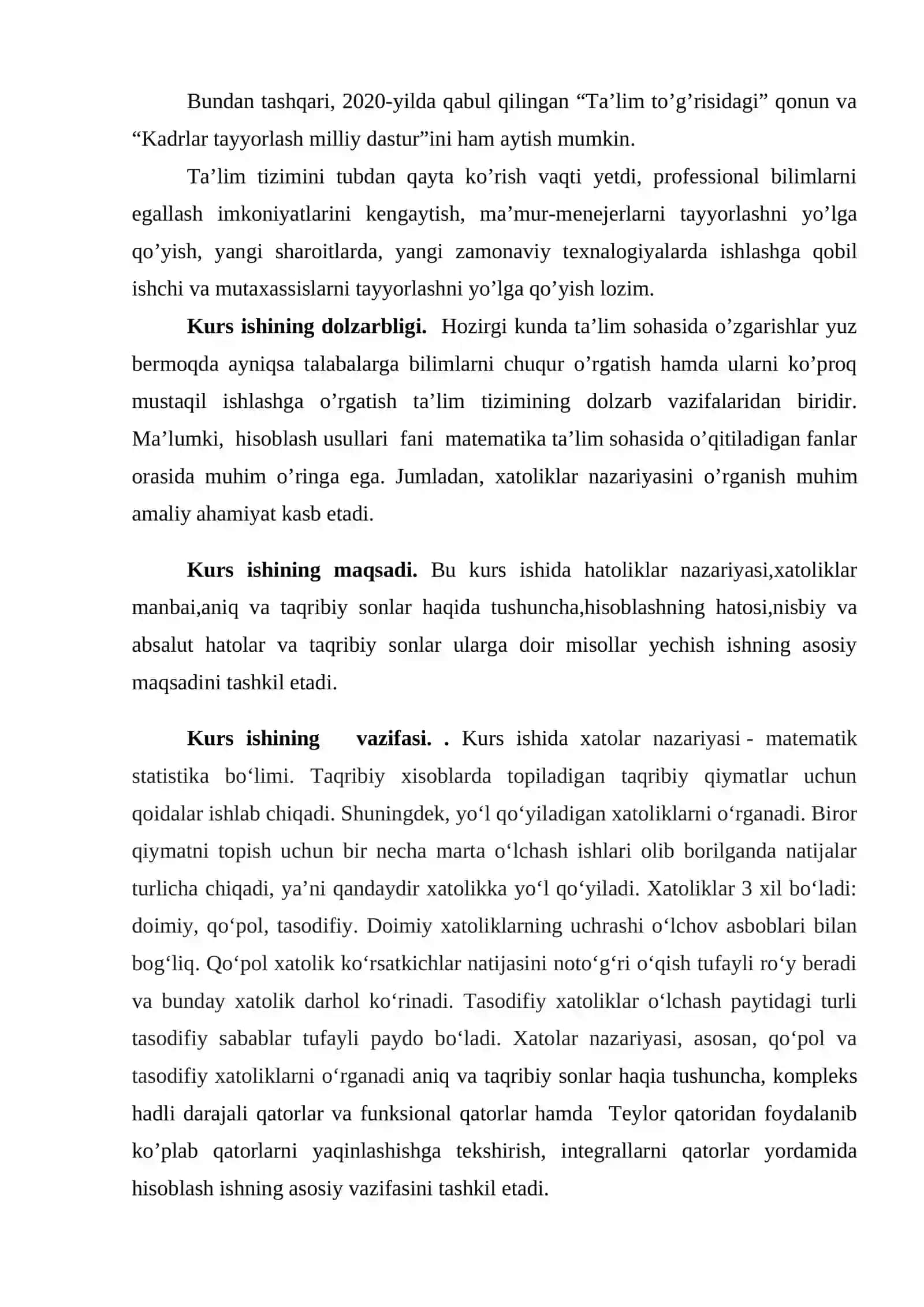 Xatoliklar Nazariyasi 4