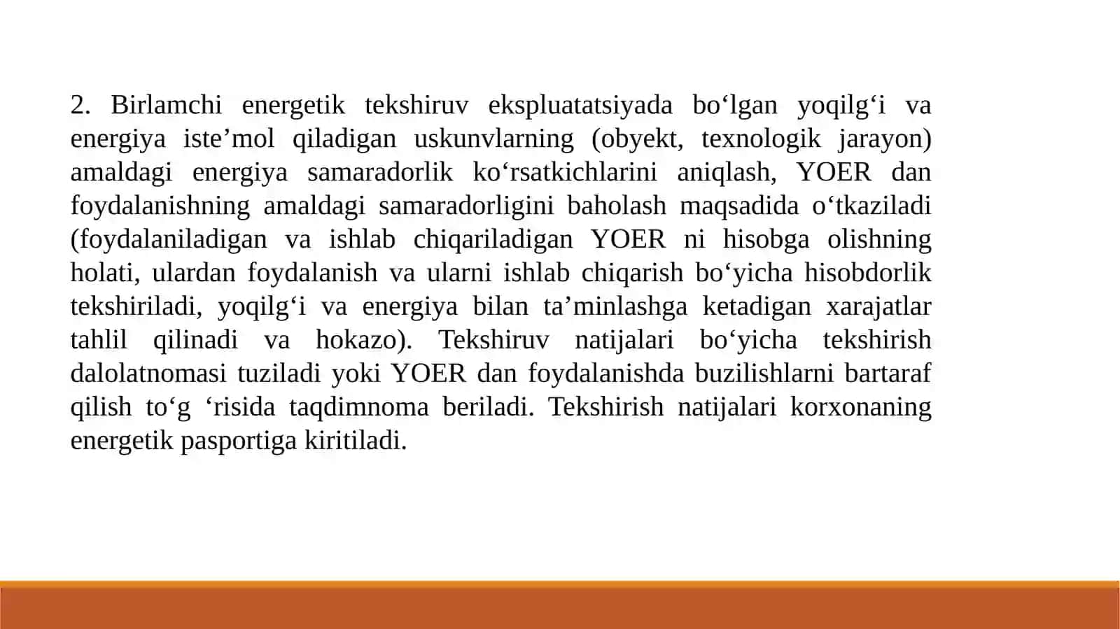Energetik tekshiruvni tashkil qilish 4