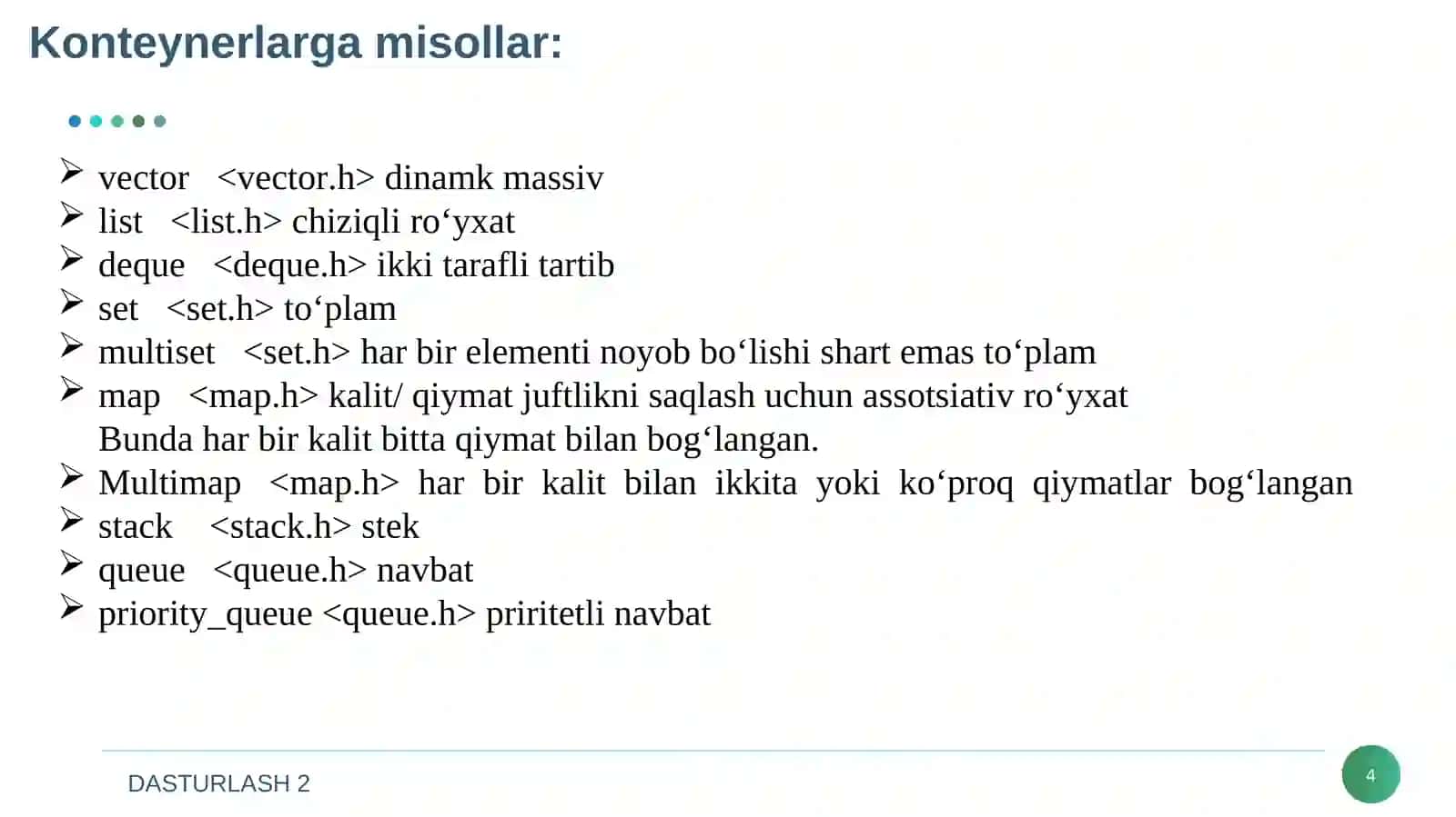 Konteynerlar kutubxonasi 4