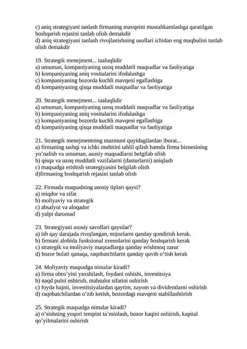 Boshqaruv stratejilari va ularning o'qitish qismi 4