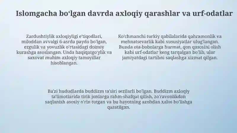 Ilk o'rta asrlarda Markaziy Osiyoda ma'naviy tarbiya masalalari 4