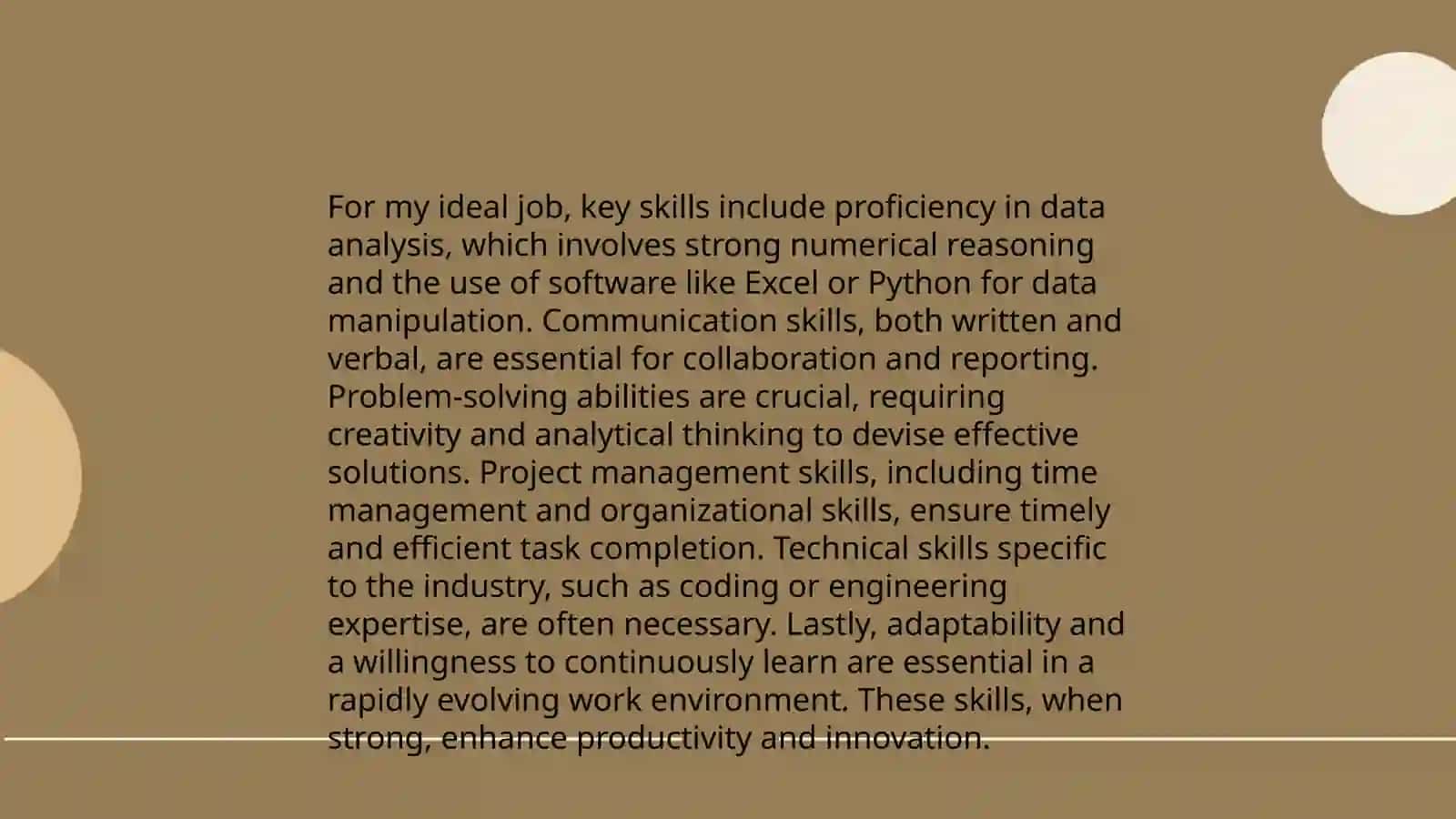 My ideal job 4