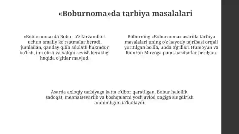 Bobur hayoti va faoliyati 4