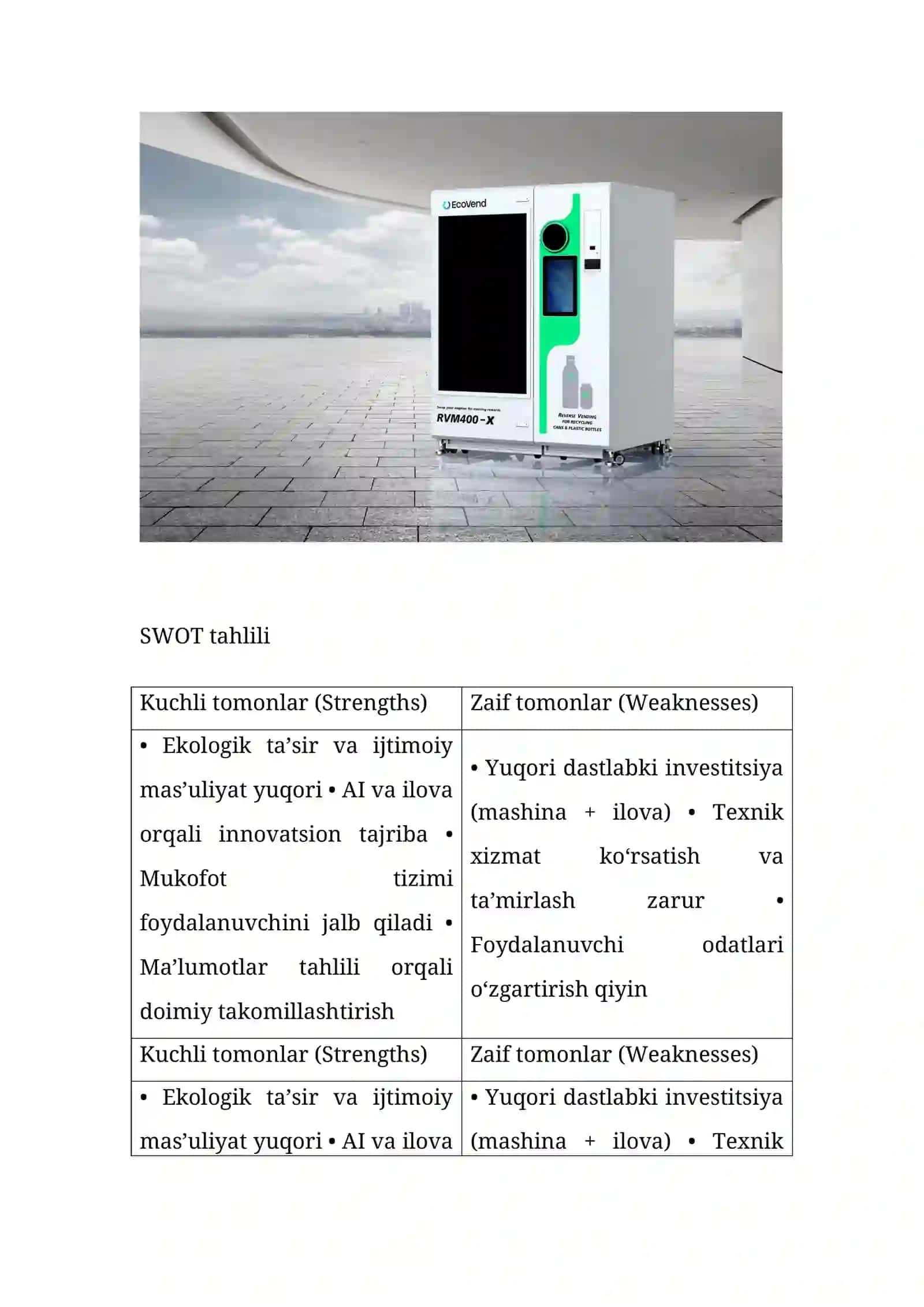 Chiqindilar uchun bankomat (Reverse Vending Machine) 4