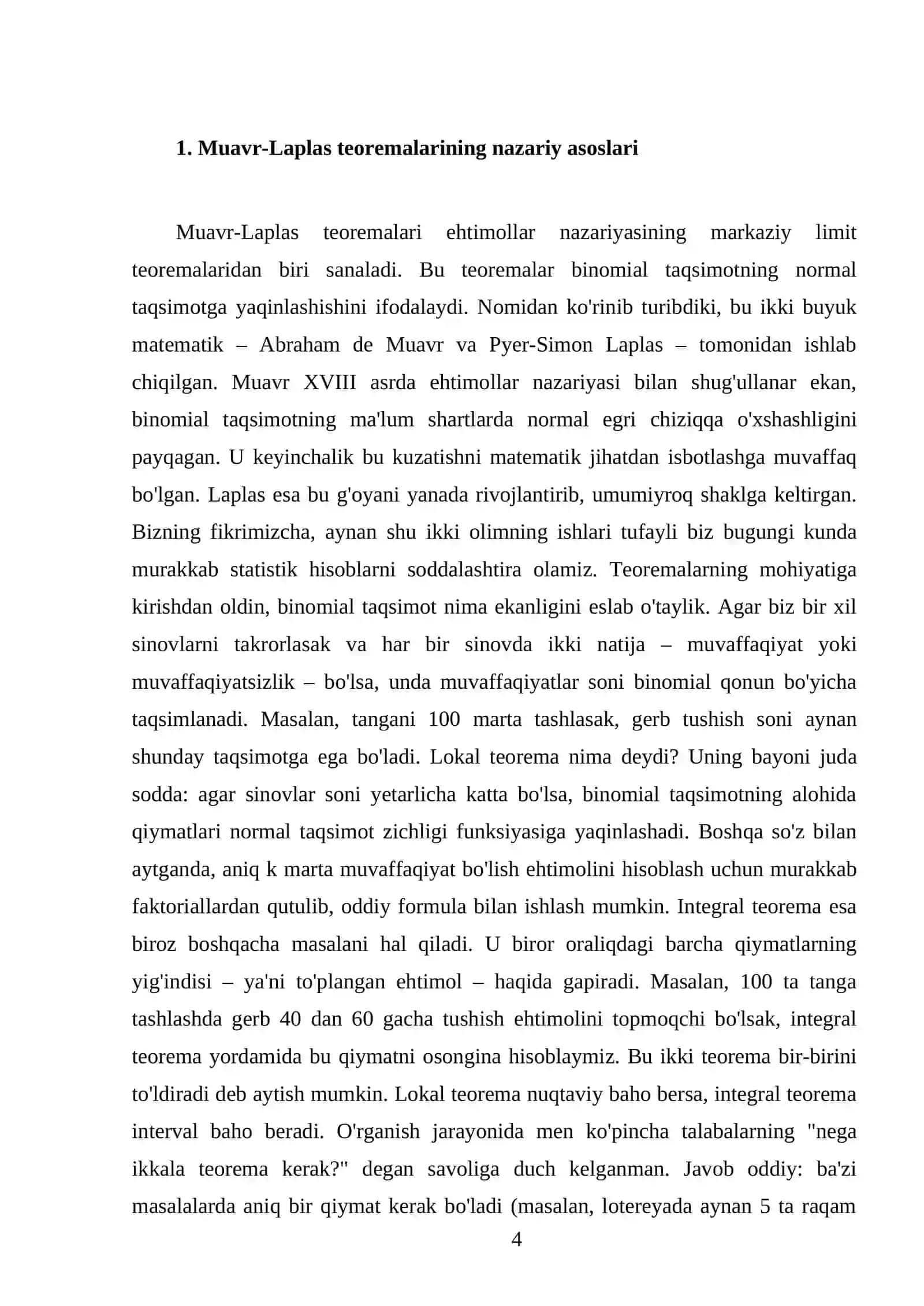 Muavr-Laplasning lokal va integral teoremalari 4