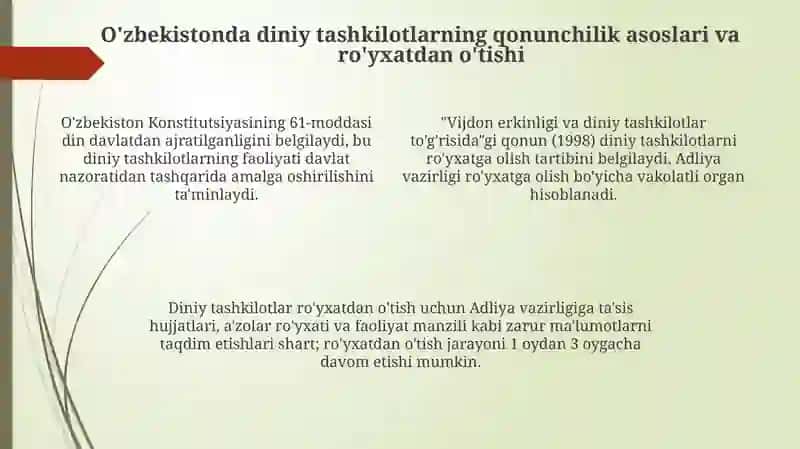 O'zbekistondagi faoliyat yurituvchi diniy tashkilotlar 4