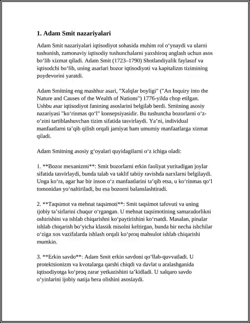 Adam Smit nazariyalari 4