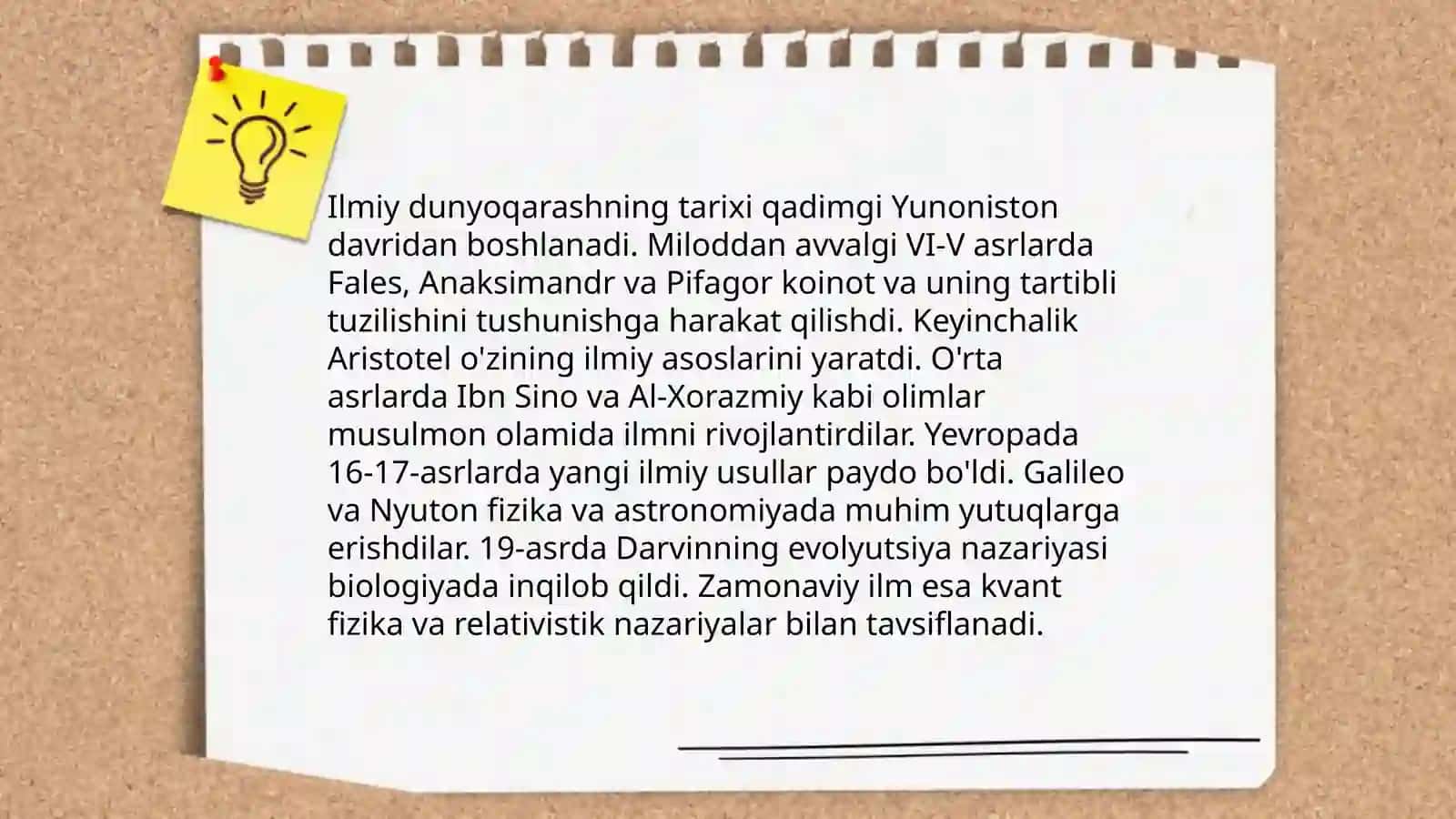 ILMIY DUNYO QARASHNI SHAKLLANTIRISH 4