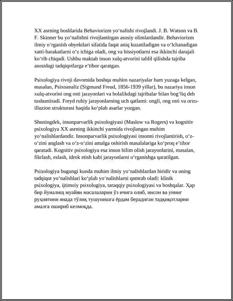 PSIXOLOGIK MAKTABLARNING YUZAGA KELISH TARIXI 4
