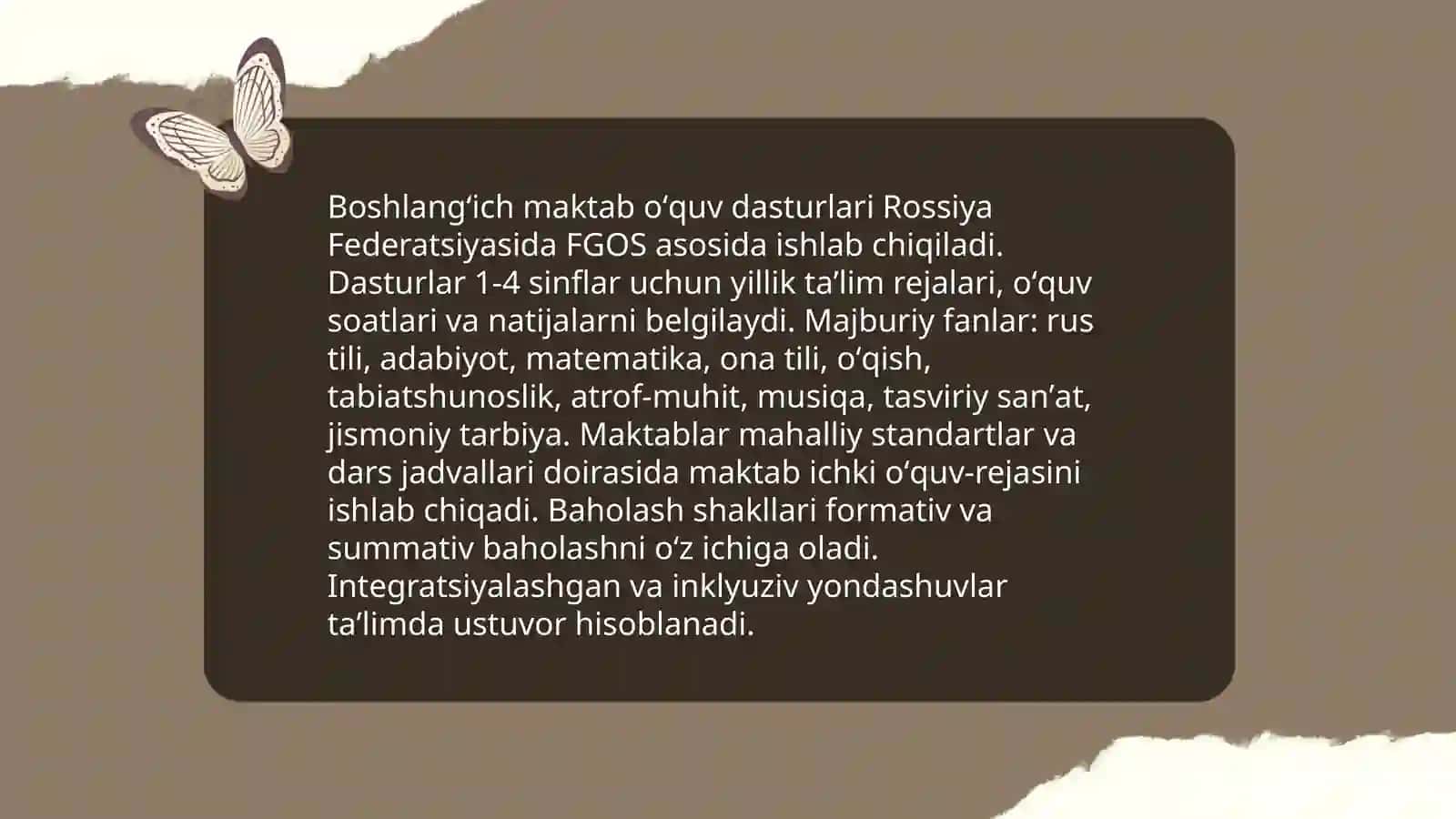 Rassiya Fediratsiyasida boshlang’ich ta’lim 4