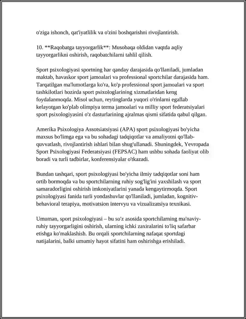 SPORT PSIXALOGIYASI VA UNING TARIXI 4