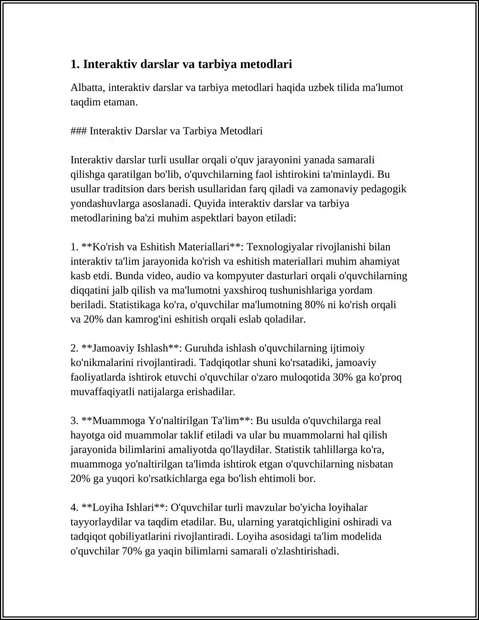 Interaktiv Darslar va Tarbiya Metodlari 4