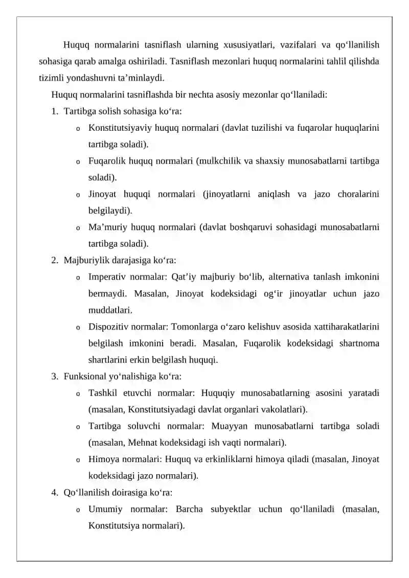 Huquq normalarini tasniflash 4