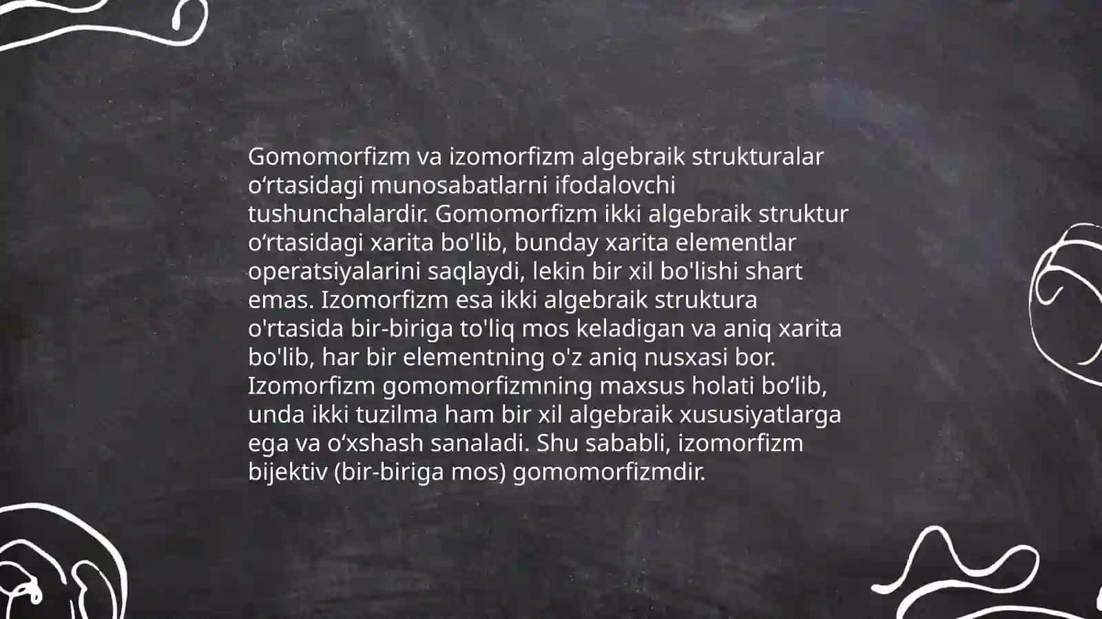 Algebralar gomomorfizmi 4