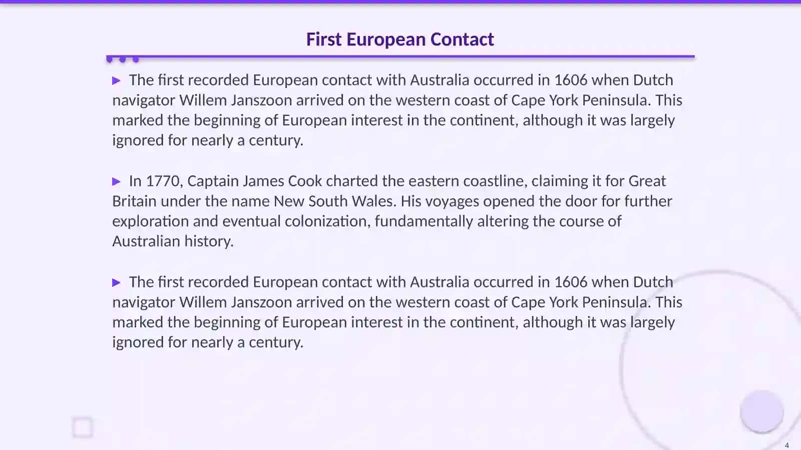The historf of Australia 4