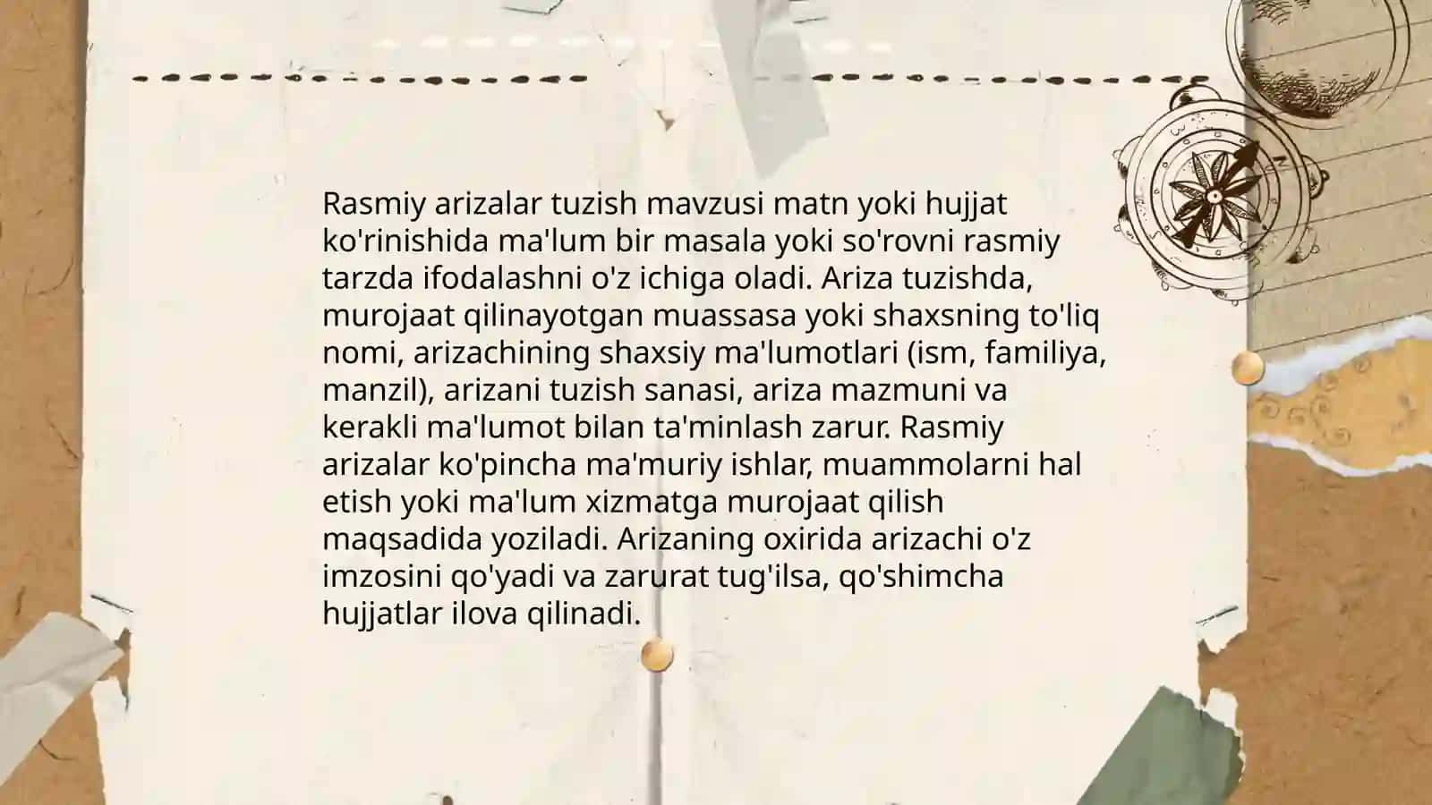Ariza yozish qoidalari 4