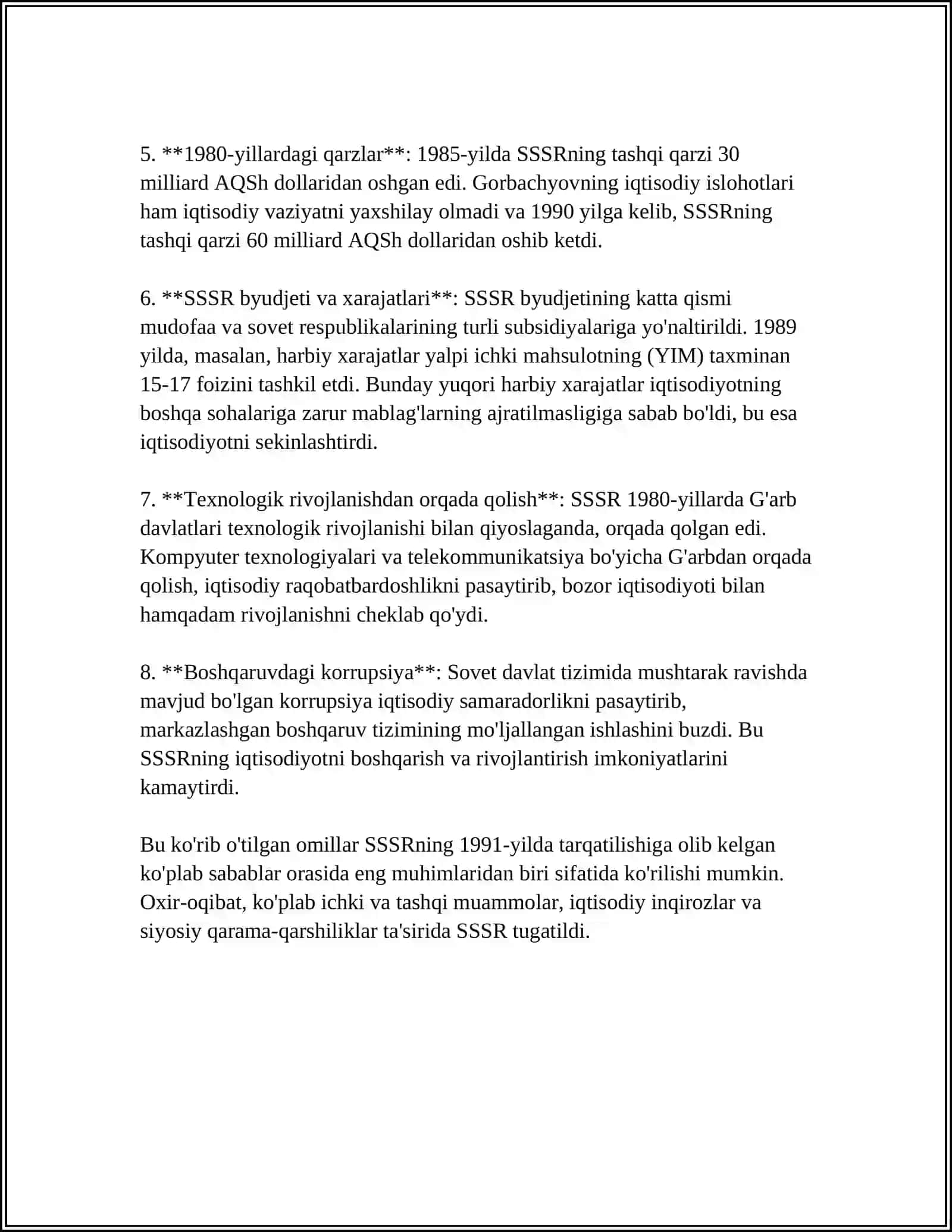 SOVET DAVLATINING TANAZZULGA YUZ TUTISHI 4