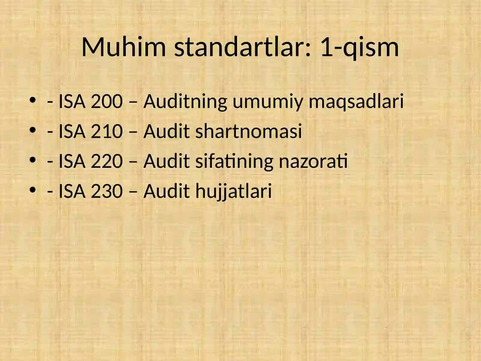 Auditning xalqaro standartlari va ularning turlari 4
