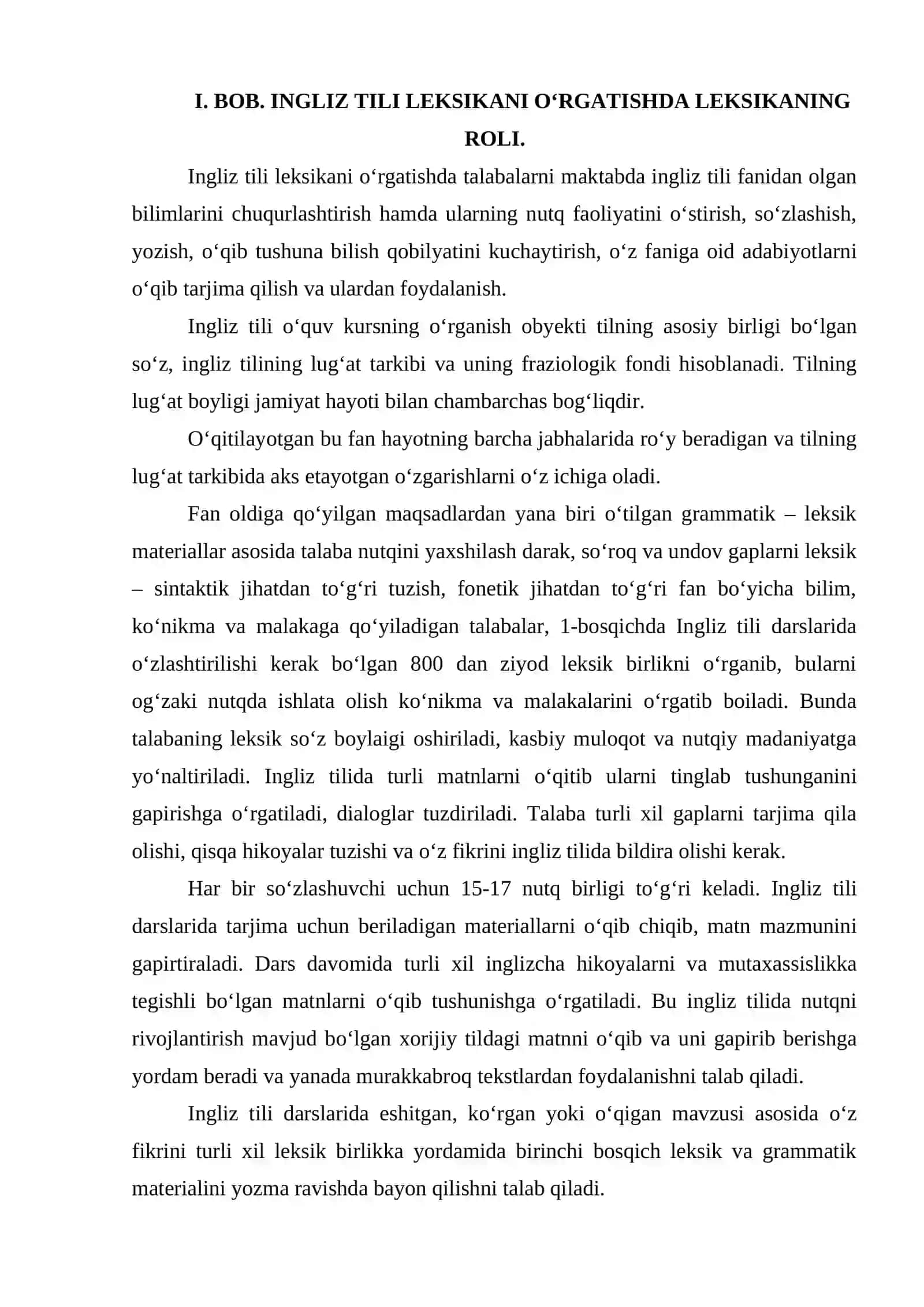 Ingliz tili leksikasini o‘rganishda leksikaning roli 4