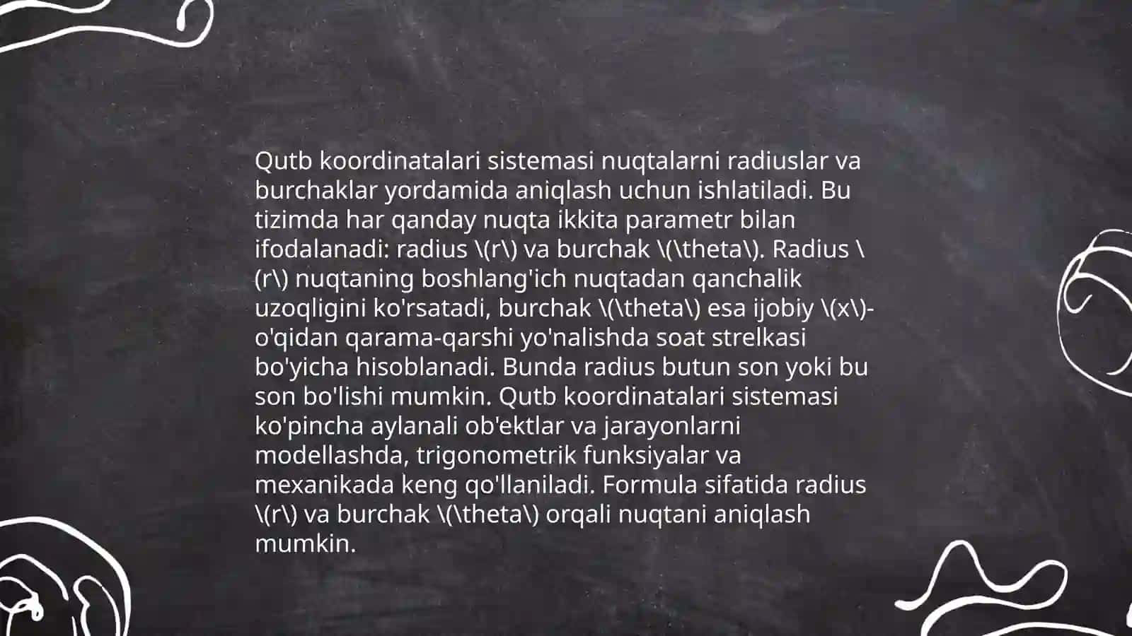 Descartes va qutb koordinatalari 4