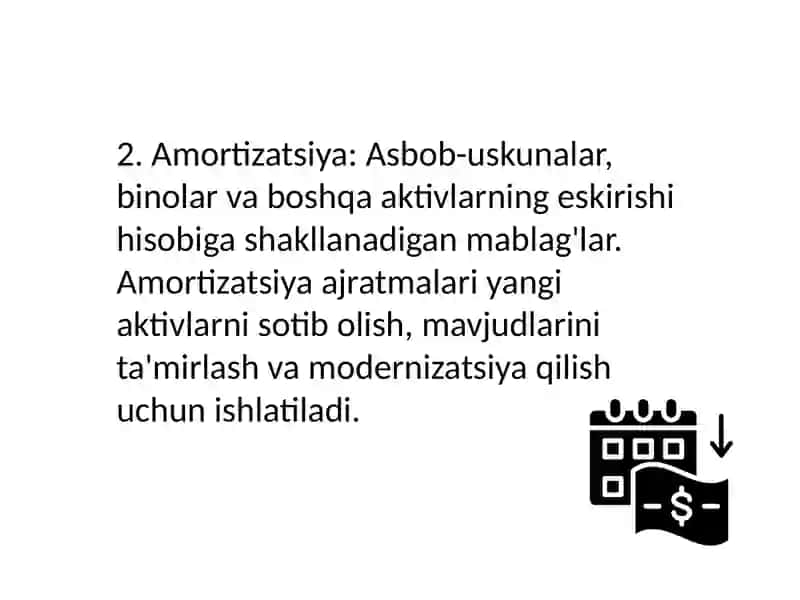 Korxonalarni moliyalashtirishning o'z manbalari 4