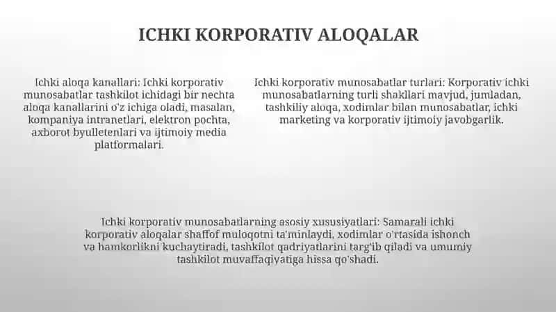 Korporativ Munosabatlar 4