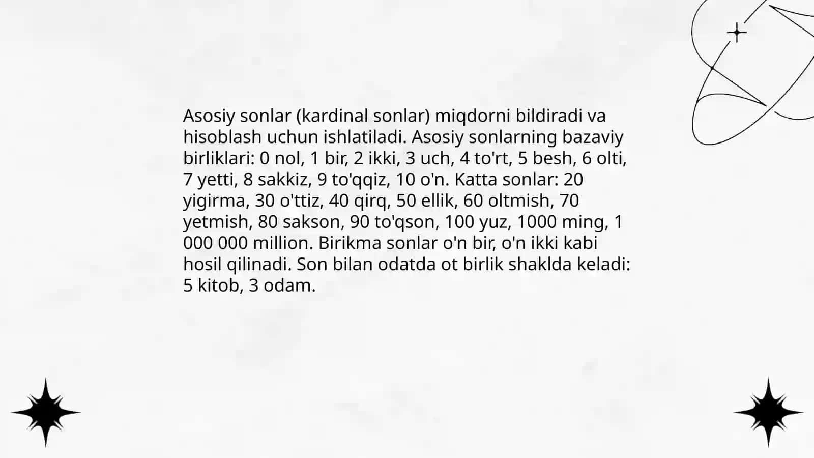 Ona tilida Hisob so'zlari 4