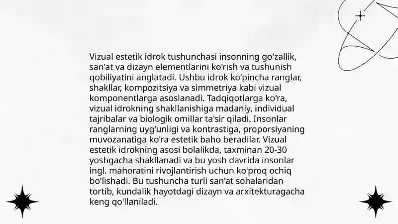 Olamni vertual va vezual estetik idrok etishning farqlari 4