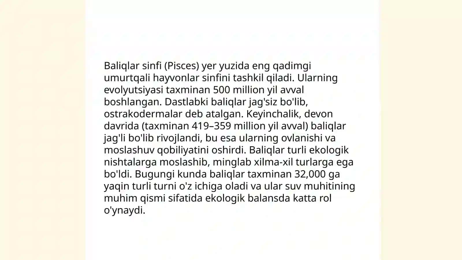 Baliqlar katta sinfining zamonaviy sistematikasi 4